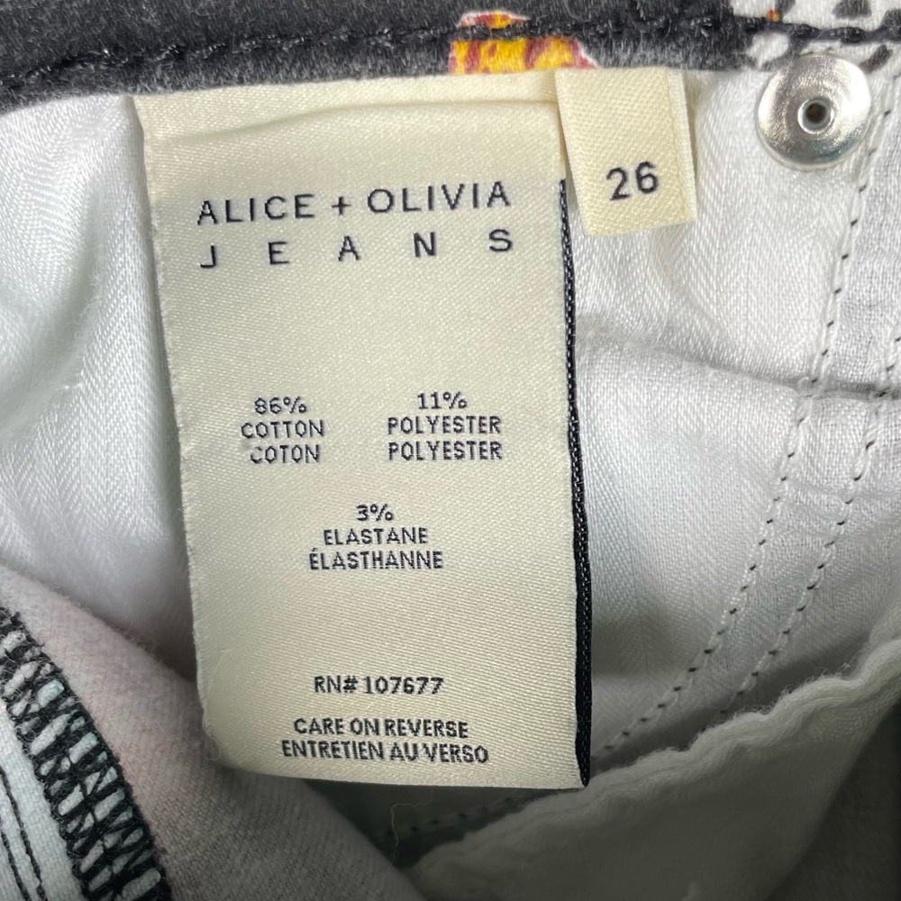 Alice+Olivia Jeans Womens 26 Good High Rise Ankle Skinny Sm Butterflies Y2K - Picture 8 of 9